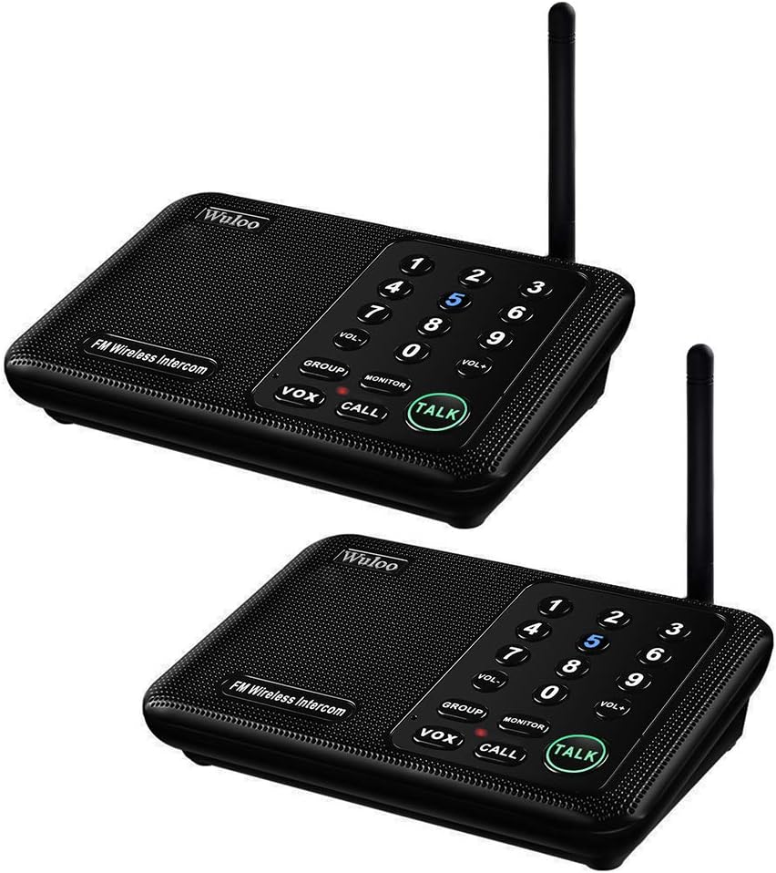 Wuloo Intercomunicadores inalámbricos para el hogar 2 PACK