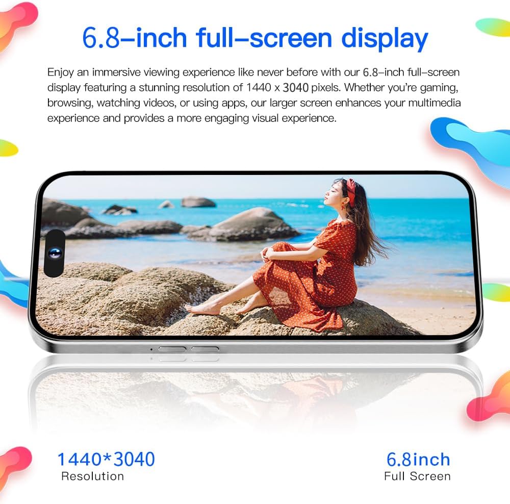 Celular con Android 13, 12G+512GB, desbloqueado, dual SIM. SUNSAMITO