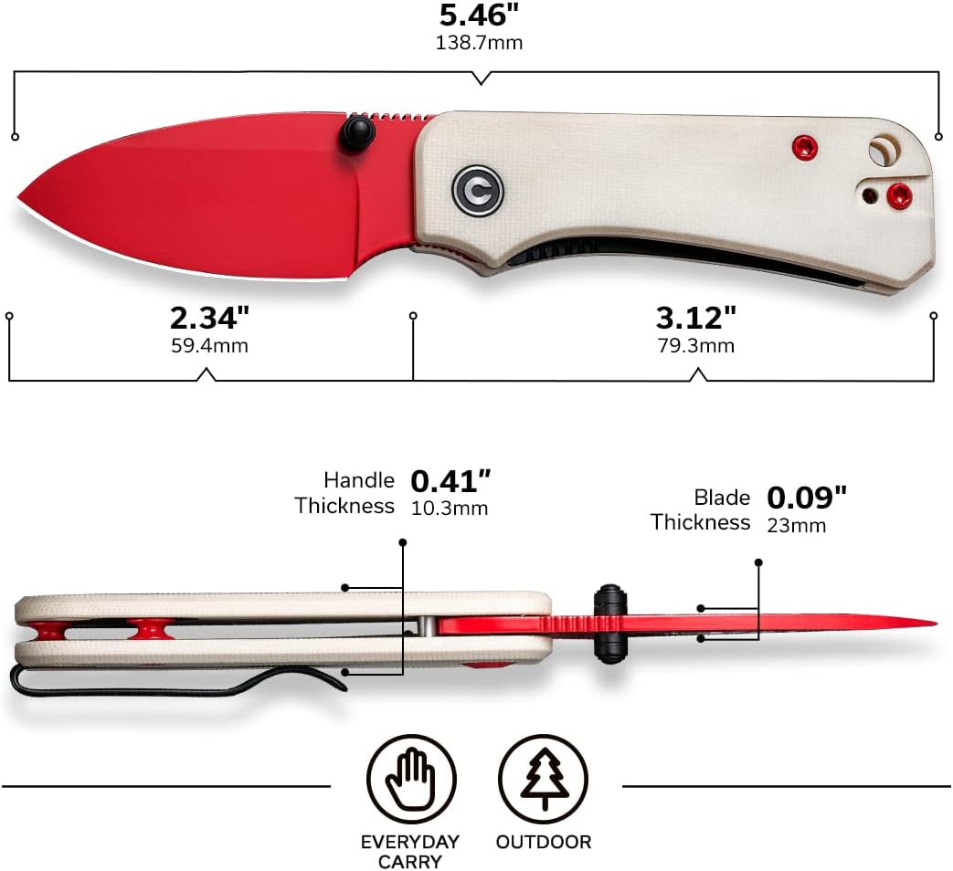 CIVIVI Baby Banter, Cuchillo de bolsillo, plegable, Hoja de acero.
