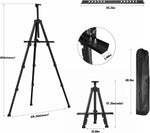 Caballete Para Pintar Lienzo 66” Portátil Metal Ajustable