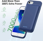 Carcasa Bateria 7000 mAh iPhone 6/7/8/SE Azul
