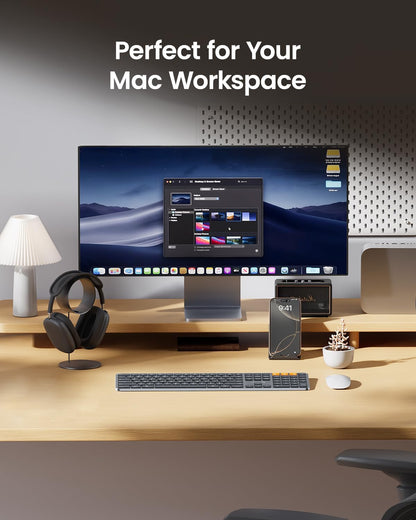 Teclado ProtoArc K100-A inalámbrico retroiluminado para Mac, Bluetooth