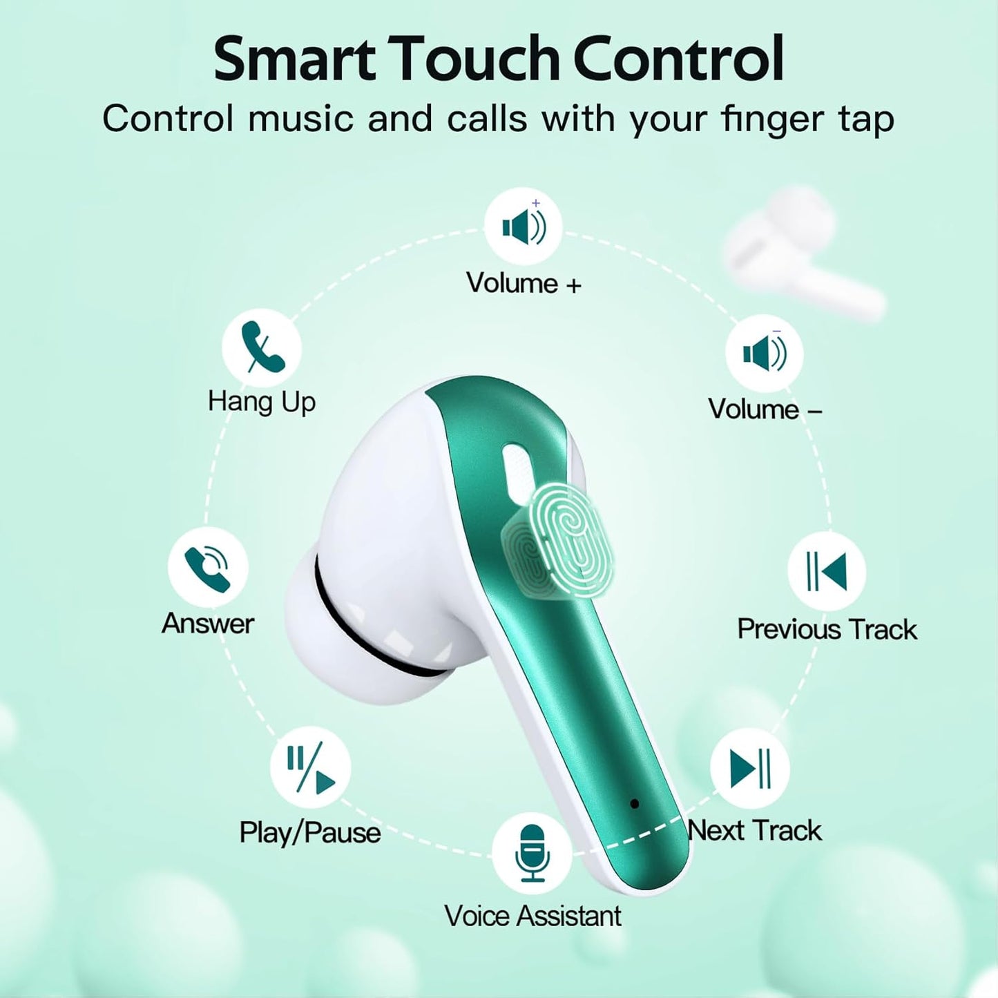 Tagry - Auriculares Inalámbricos Con Bluetooth 60 Horas verde