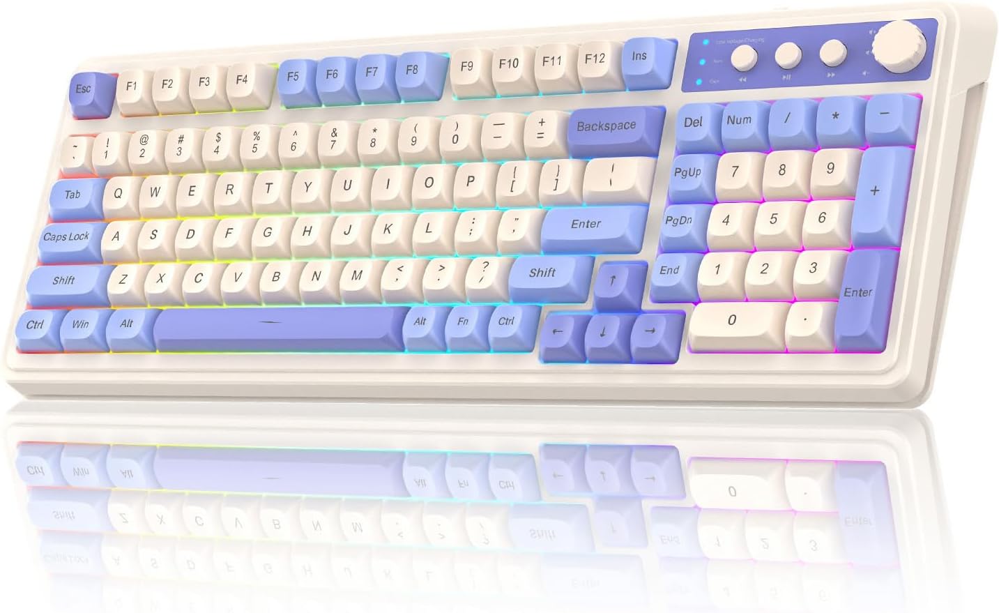 Teclado con cable, retroiluminado RGB, AULA S99, numérico.