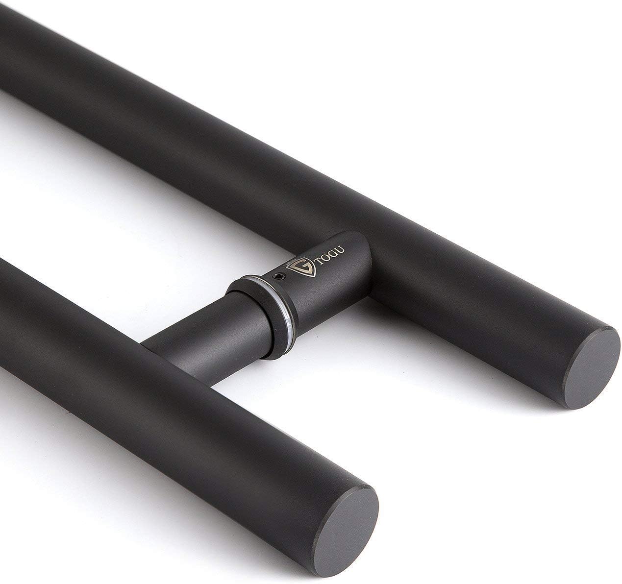 Manija de puerta de acero inoxidable, 48", acabado negro mate.