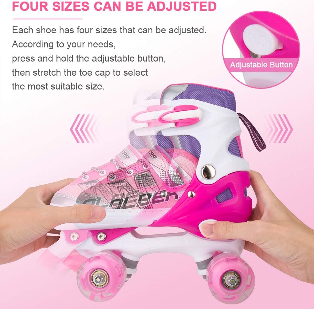 Sowume Patines Ajustables para niñas, Divertidos iluminadores S
