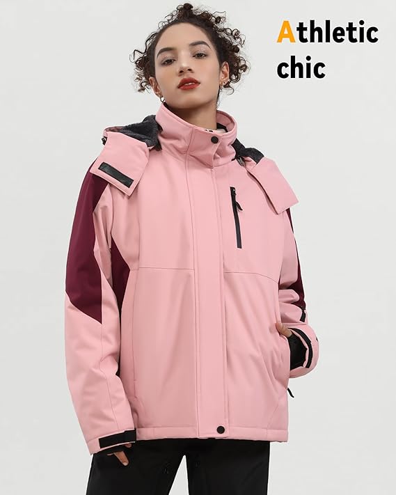 Chamarra térmica para mujer, de grafeno, impermeable, Wulcea (L).