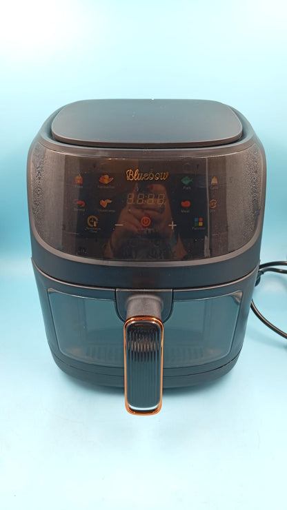 Freidora de Aire Bluebow 7.5QT, Pantalla Táctil 8 en 1, 1700W, Vent. Visible