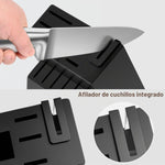 Juego de cuchillos de cocina Helaoban con bloque y afilador, 14 piezas