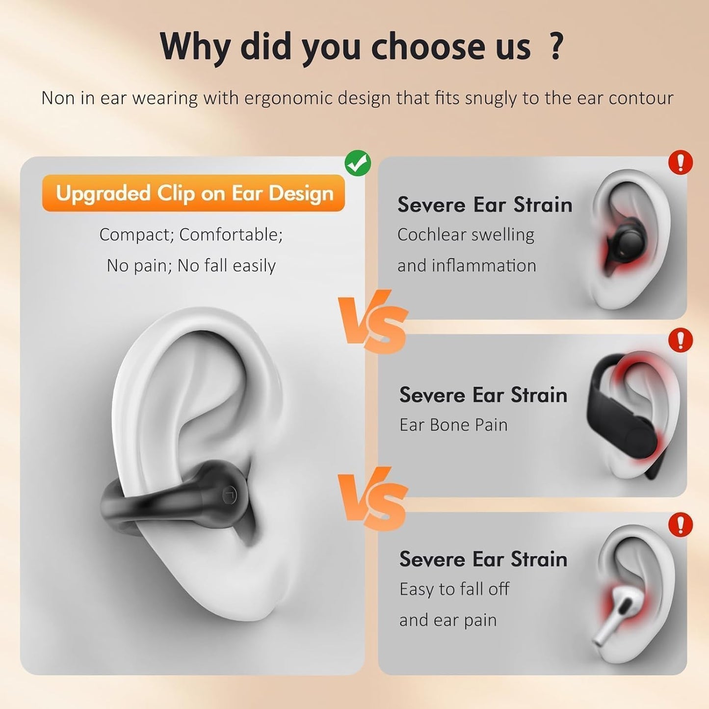 Auriculares de conducción ósea de oído abierto,Bluetooth 5.3, ligeros.(USADOS)