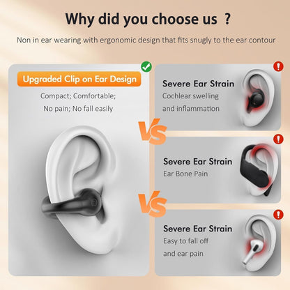 Auriculares de conducción ósea de oído abierto,Bluetooth 5.3, ligeros.(USADOS)