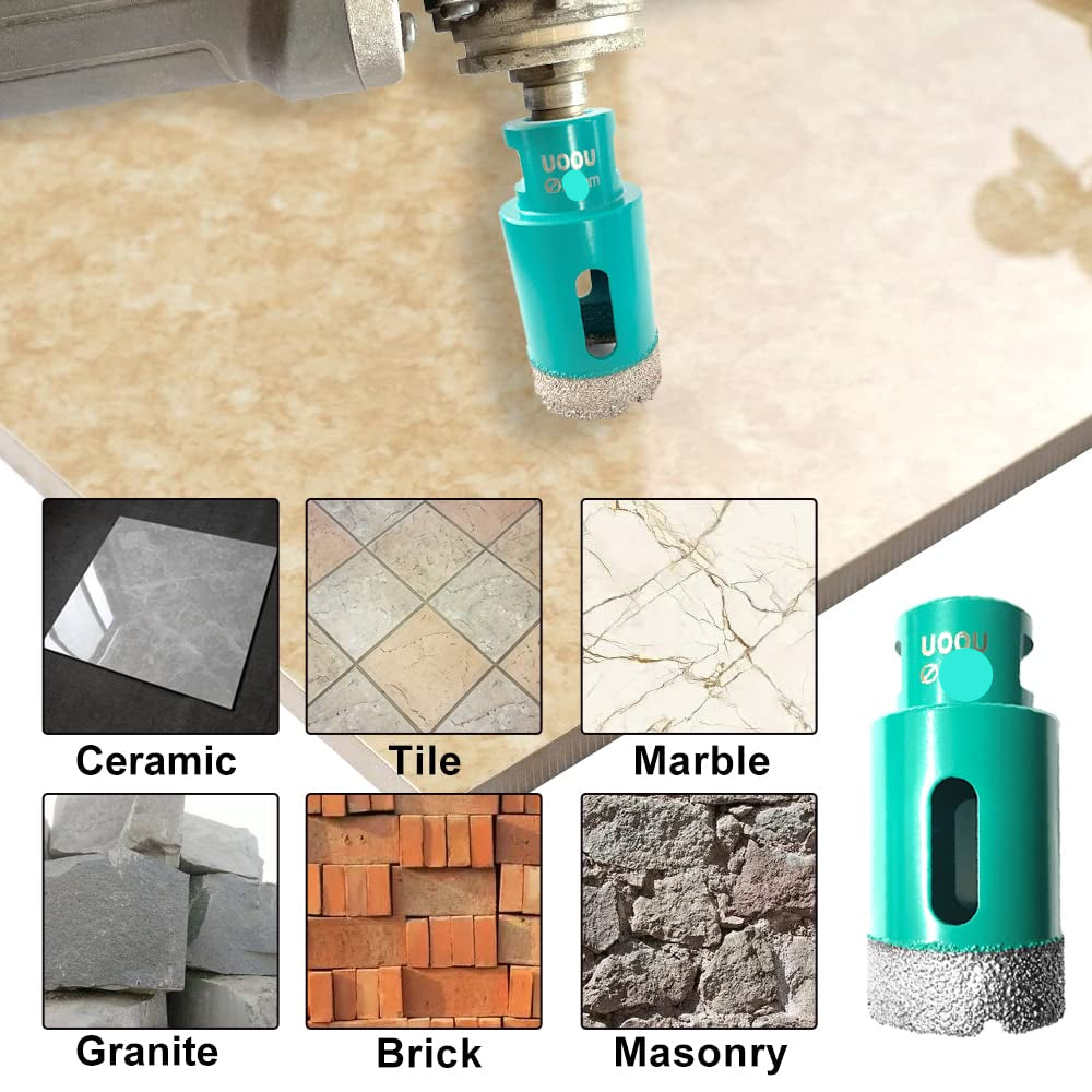 Kit de 6 brocas, diamante, p/sierras de corona, perfora azulejos.