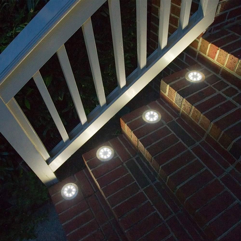 Luces solares de suelo para jardín, 8pcs, impermeables, 1.20V.