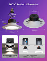 Luces LED Smart Empotrables Govee 6” WiFi Bluetooth Paq 6