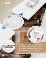 Luces LED Empotrables 4" 9W 5CCT 750LM Cardán  6pz Ozion