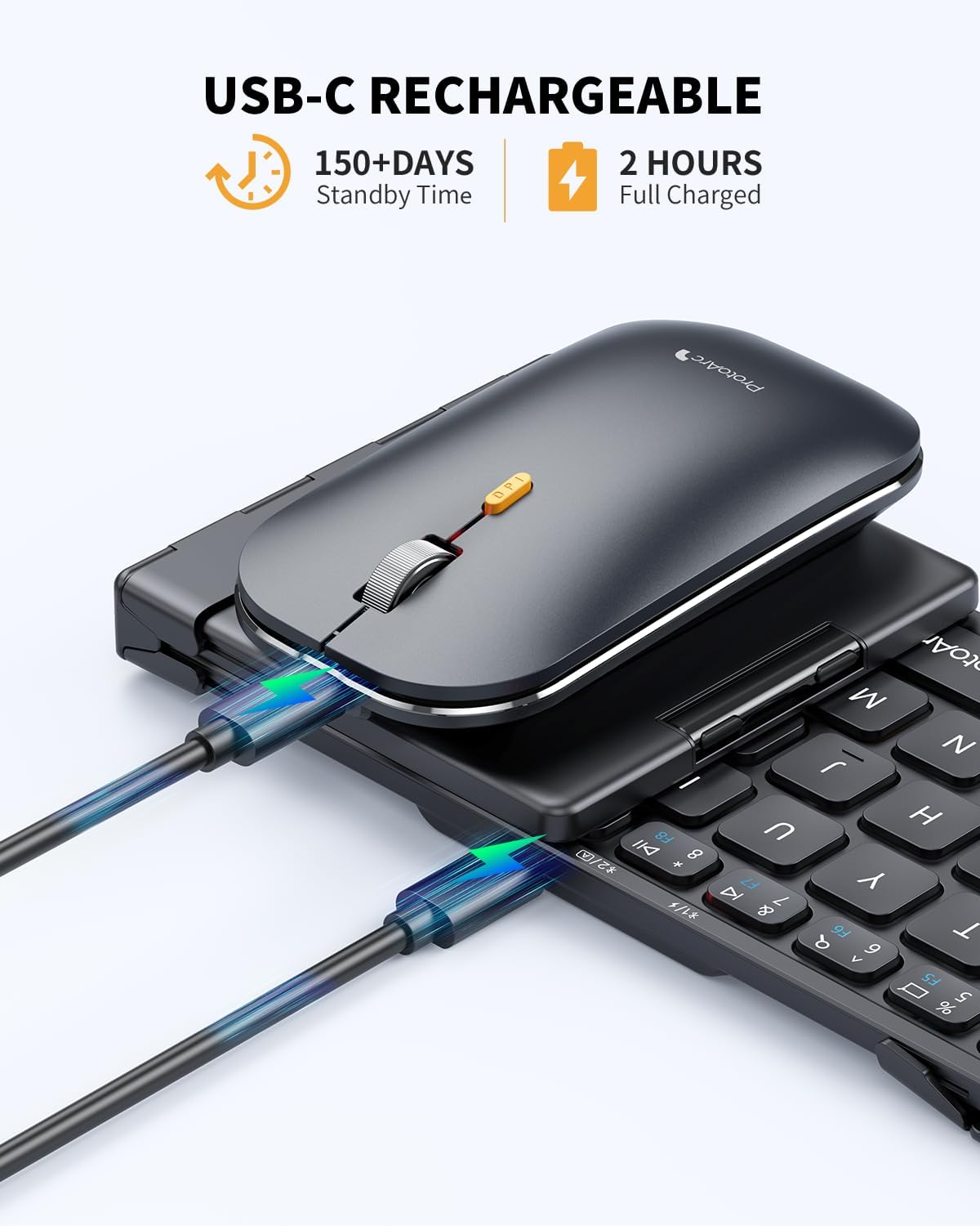 ProtoArc Teclado y Ratón Plegable, TECLADO MINI.