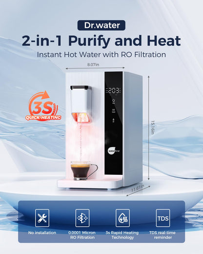 Filtro de agua de ósmosis inversa, para encimera, c/agua caliente.