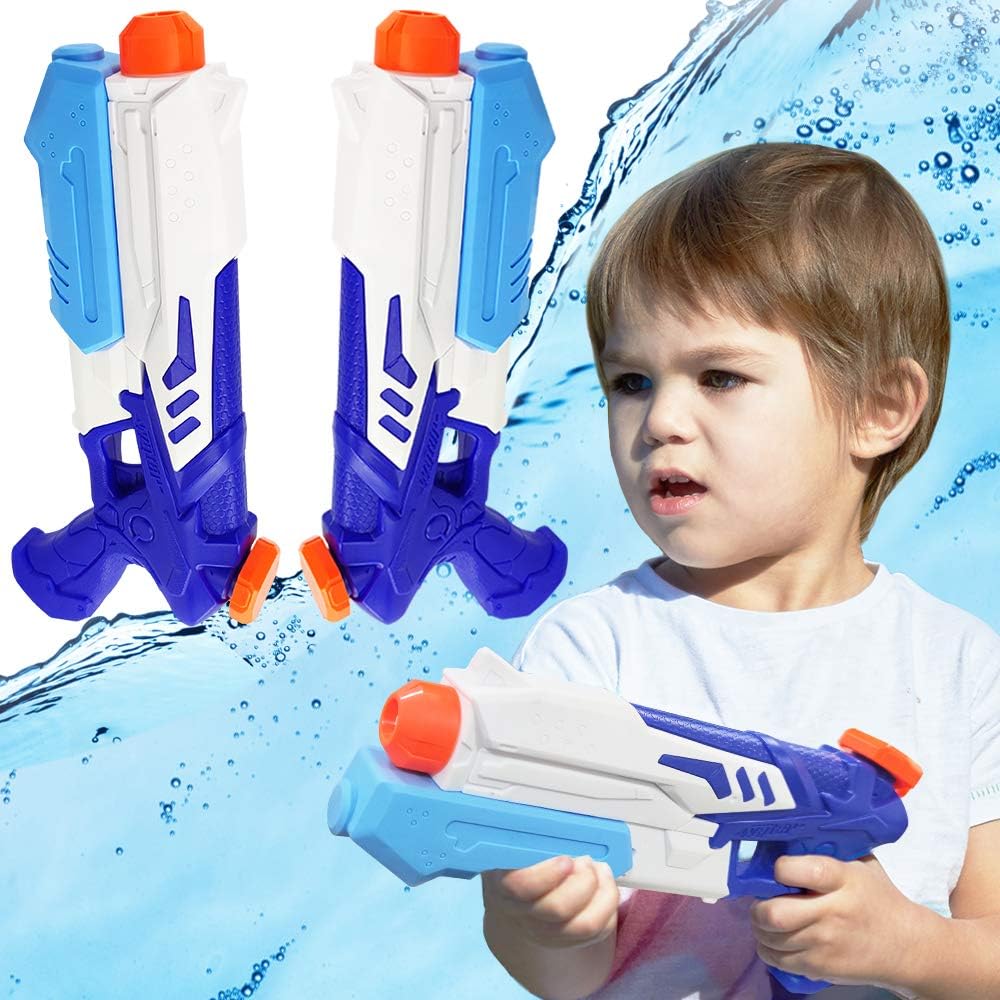 Pistolas de agua para niños y adultos, tiro largo (hasta 20 pies).