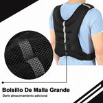 Chaleco de entrenamiento, con peso 5.5 Kgs, arena hierro.