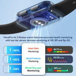 Reloj inteligente, IP68 impermeable, fitness tracker, MorePro AIR2. (NEGRO)
