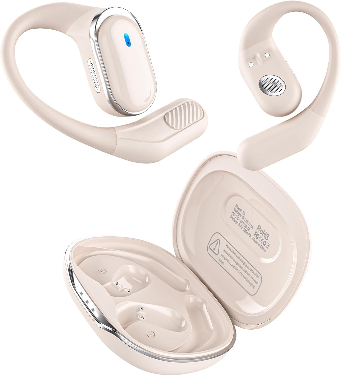 Auriculares inalámbricos de oreja abierta, IPX7 impermeables.