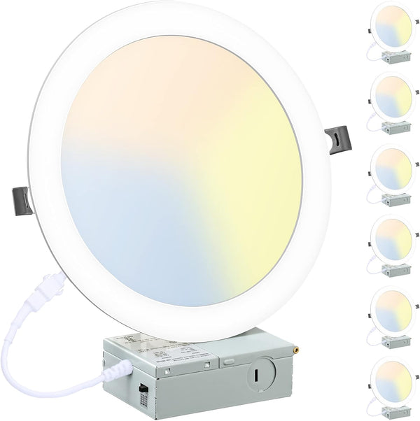 Luces LED Empotrables 8” Paquete 6 1800 lm Regulables 3K- 6K