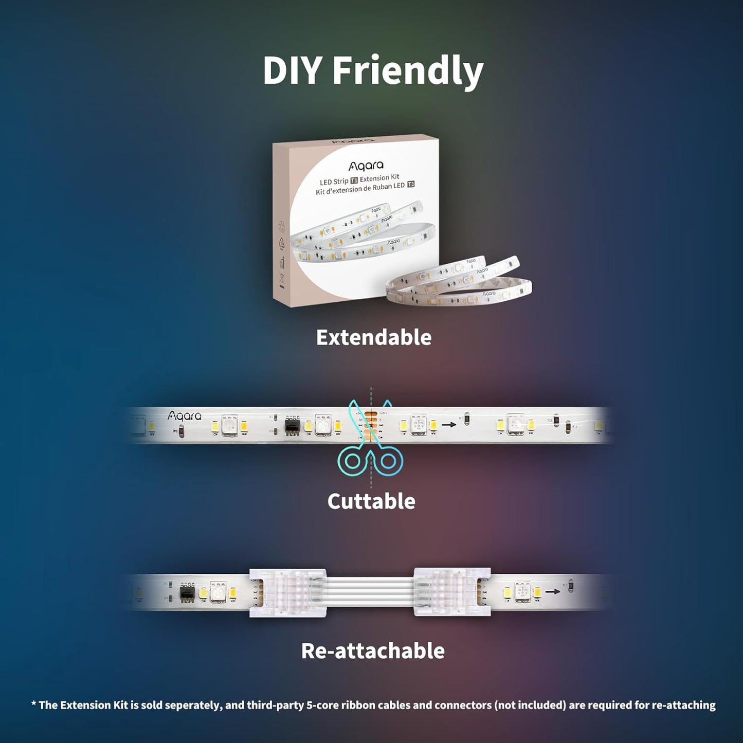 Tira de luces LED Aqara T1, comp Alexa, requiere Zigbee 3.0 Hub.