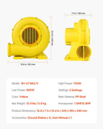 Soplador De Inflable De 680 W Y 750 W VEVOR (USADO)