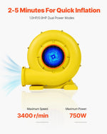 Soplador De Inflable De 680 W Y 750 W VEVOR (USADO)