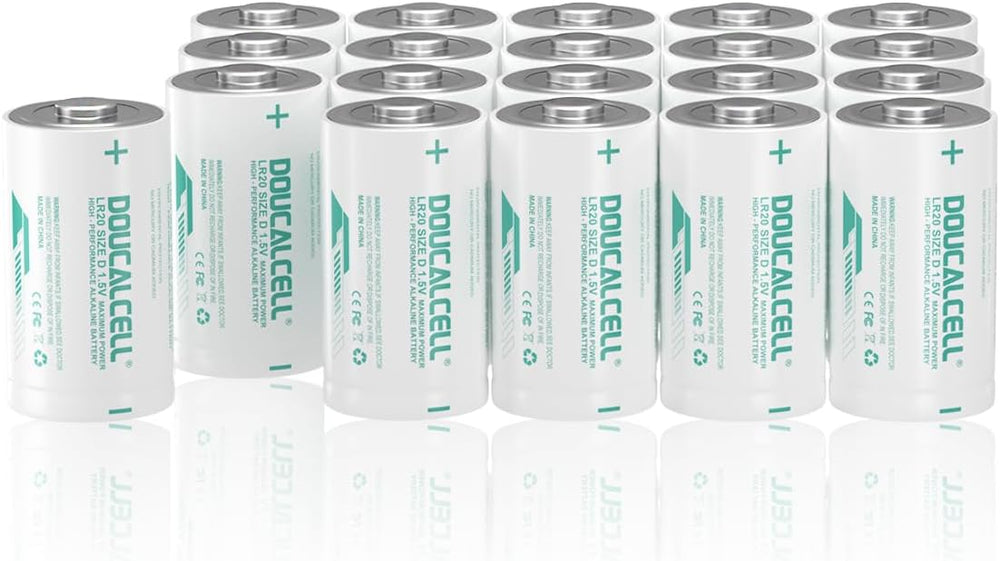 Paquete de 20 baterías alcalinas de celdas D 1,5 V LR20