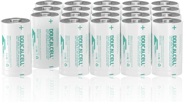 Paquete de 20 baterías alcalinas de celdas D 1,5 V LR20