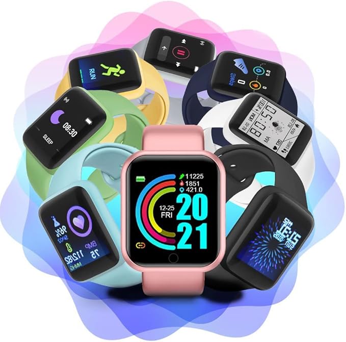 Reloj inteligente Macaron color negro con correa fitness