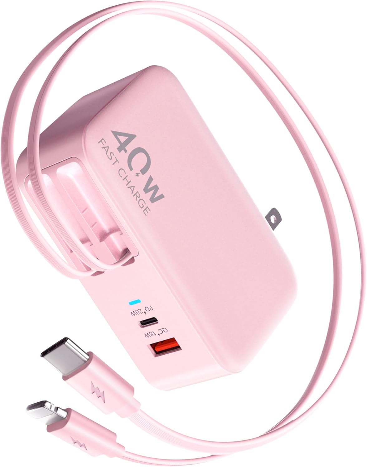 Cargador de pared retráctil 4 en 1, retráctil, Carga rápida, (USADO).