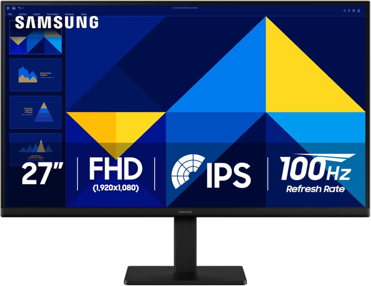 Monitor Esencial de 27", modo de juego, diseño ergonómico, Samsung.