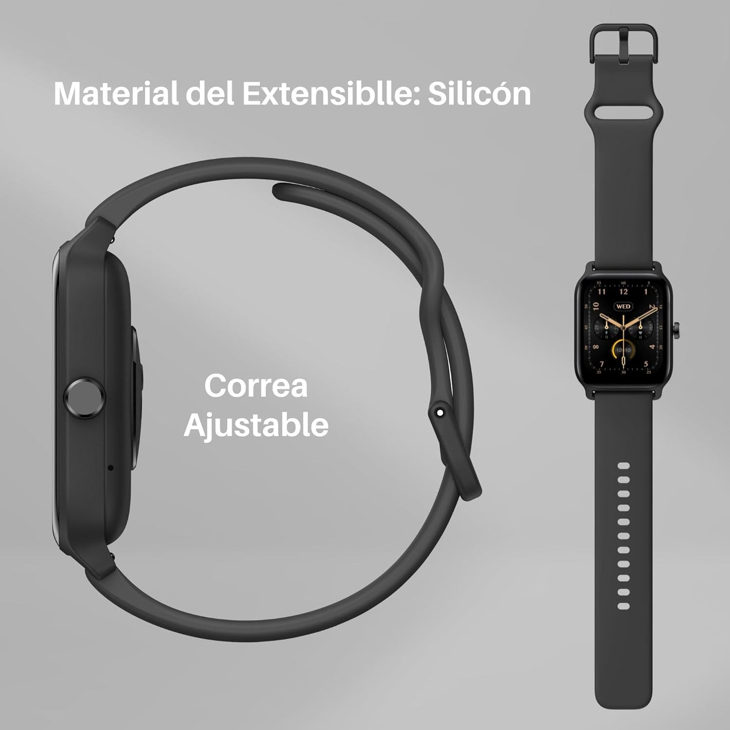 Reloj Inteligente Unisex, IP68 Alexa Integrado, Android iOS.