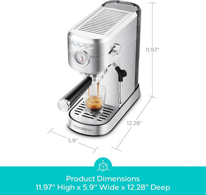 Cafetera Espresso CASABREWS CM5418, de Acero Inoxidable.
