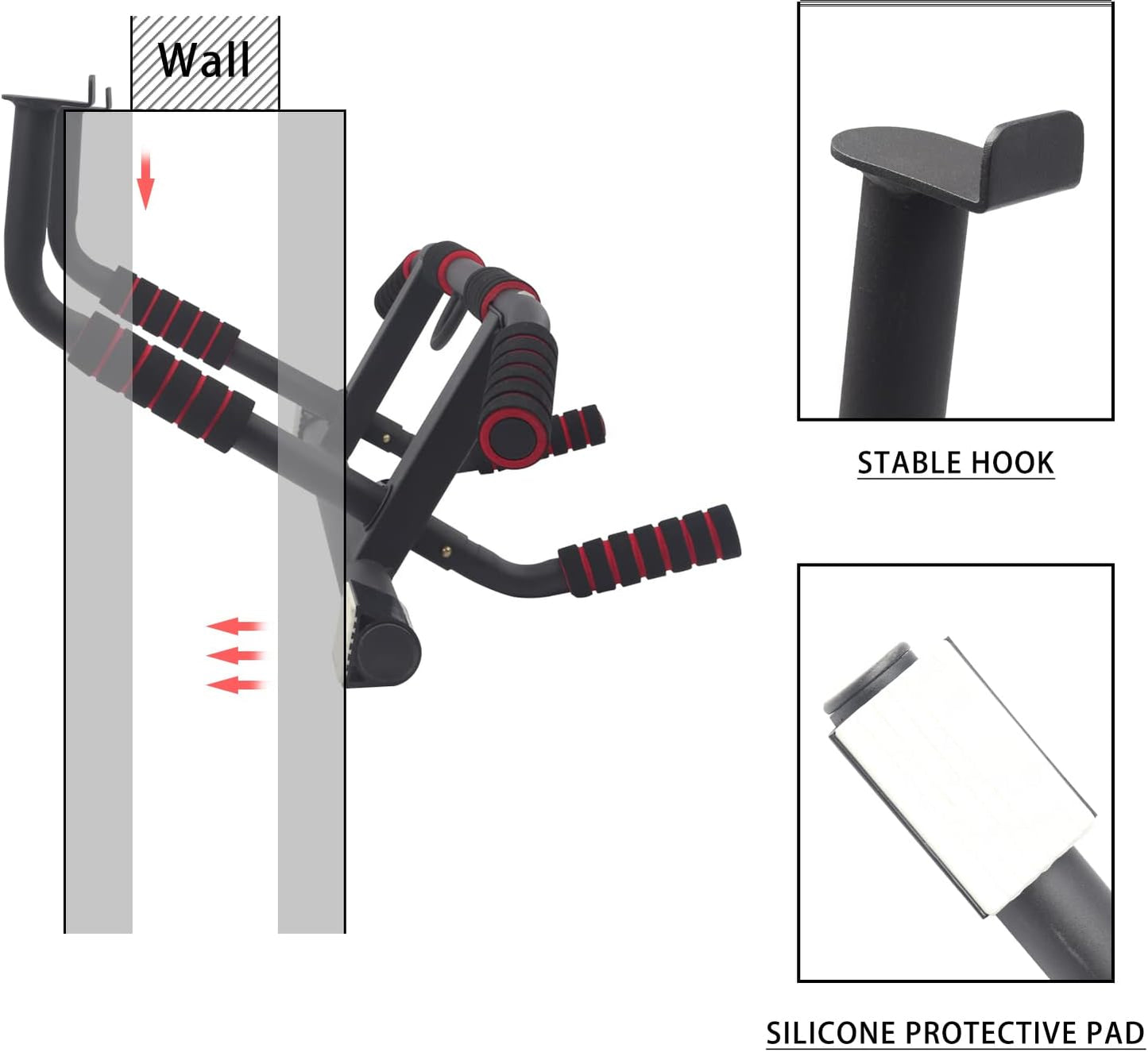 NEWAN Barra de ejercicio para puerta, ancho ajustable.