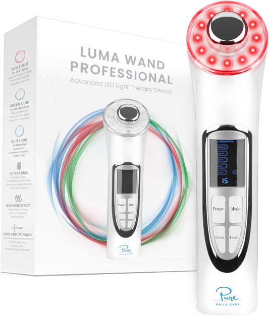 Varita de terapia de piel 5 en 1, Luma Wand, luz LED bio-onda,(USADO)
