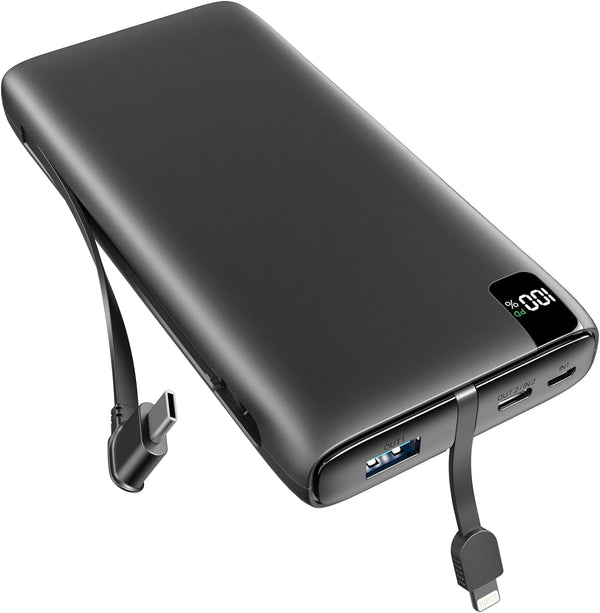 Batería externa Powerbank de 26800 mAh cables integrados (USADO)