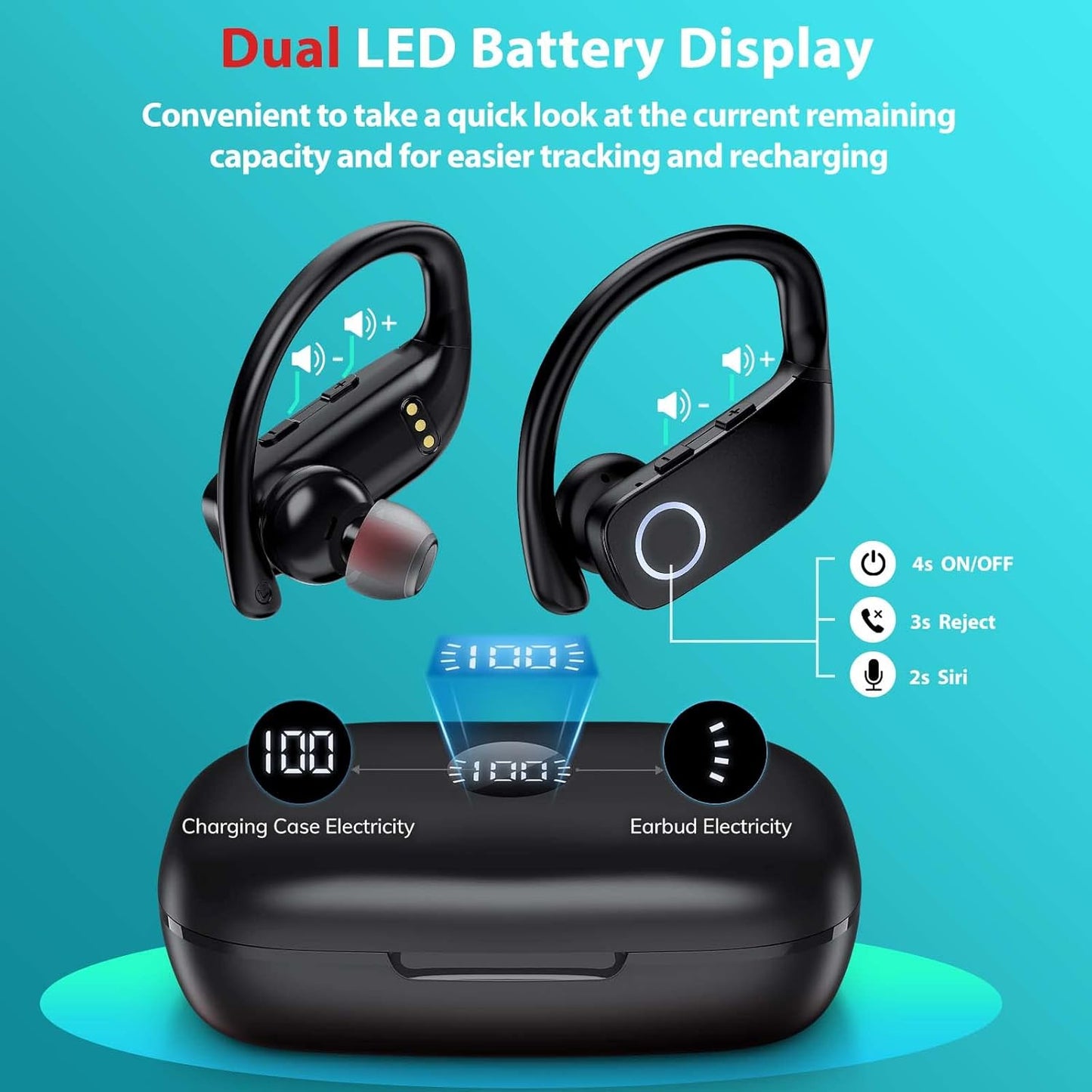 HINYCOM Auriculares inalámbricos Bluetooth.