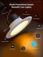 Luces LED Smart Empotrables Govee 6” WiFi Bluetooth Paq 6