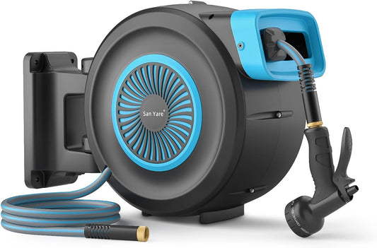 Carrete retráctil de manguera de jardín de 1/2 pulgadas,82FT.