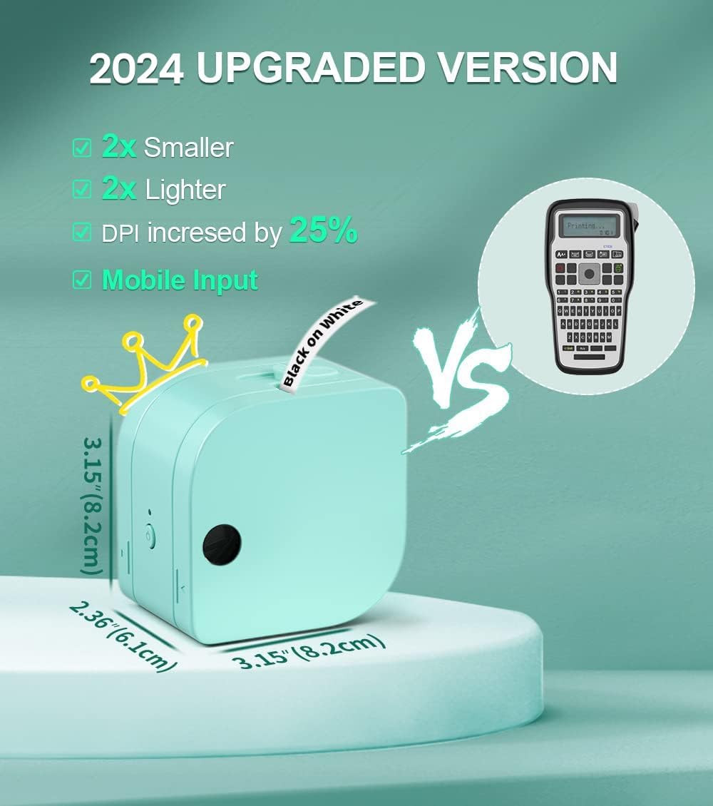 Phomemo P12 Máquina para etiquetar con cinta, pequeña impresora.