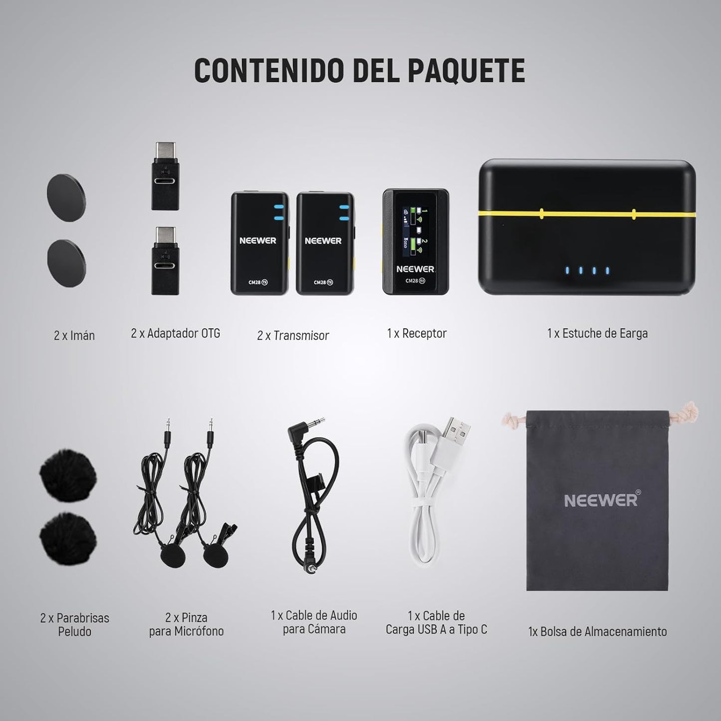 NEEWER CM28 Micrófono Solapa Inalámbrico Profesional.(USADO)