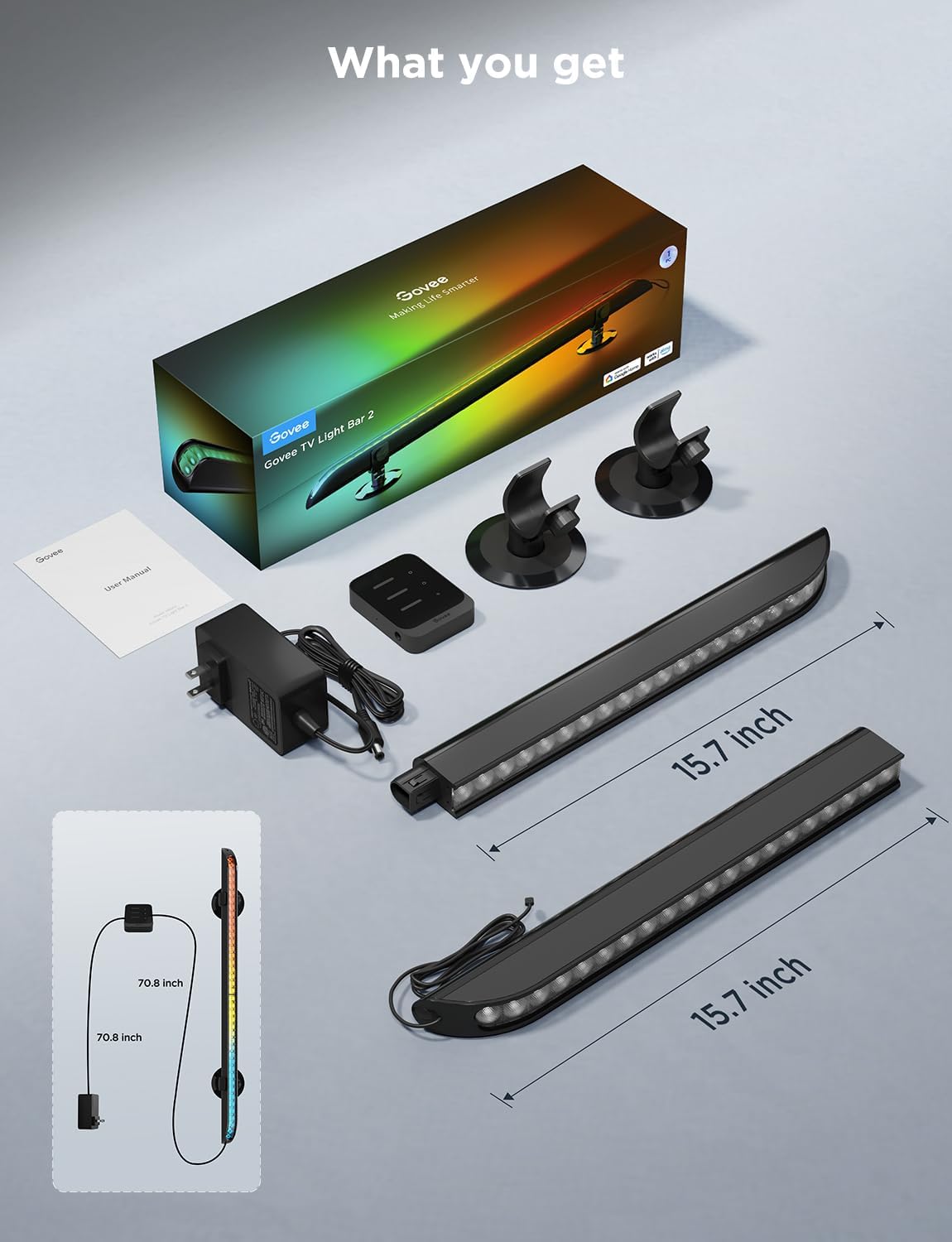 Govee Smart TV Light Bar, Barra de luz LED.