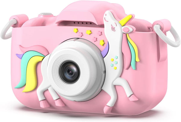 Camara digital para niños Goopow con funda de unicornio