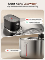 Fuente de agua Feelneedy inalámbrica para gatos, acero inoxidable