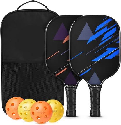 Niupipo  MX-19  Paletas de Pickleball,Juego de 4 Bolas y 1 Bolsa.