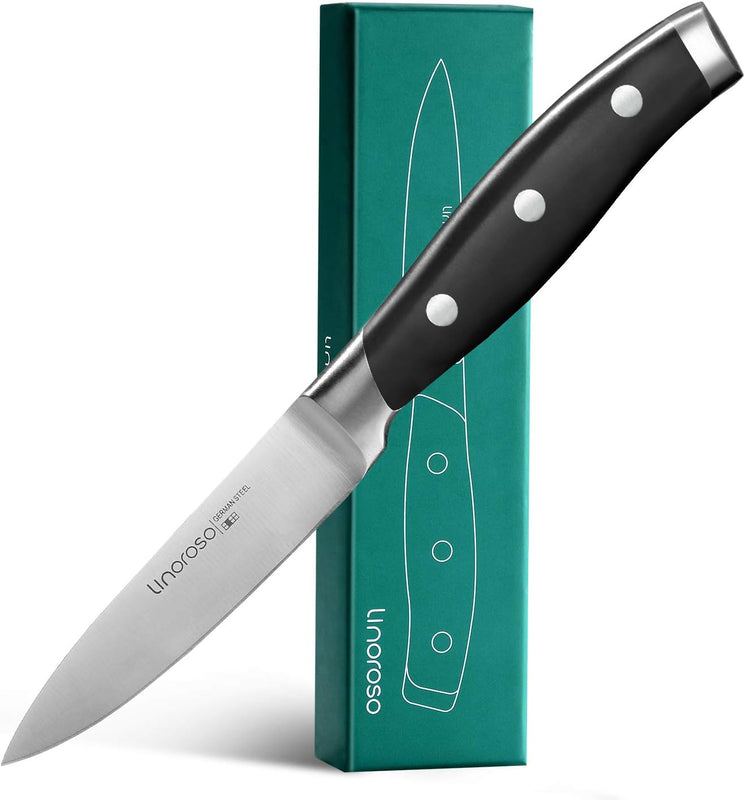 Linoroso, cuchillo de cocina de 3.5", acero al carbono aleman.