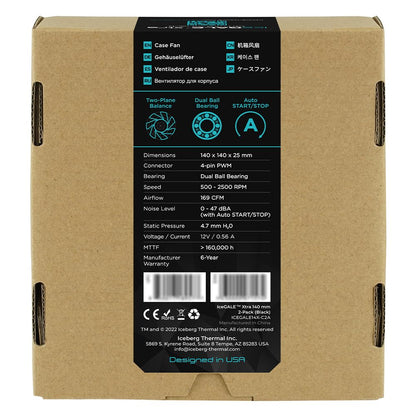 Ventilador Iceberg Thermal IceGALE Xtra 140mm PWM 2 Pzas